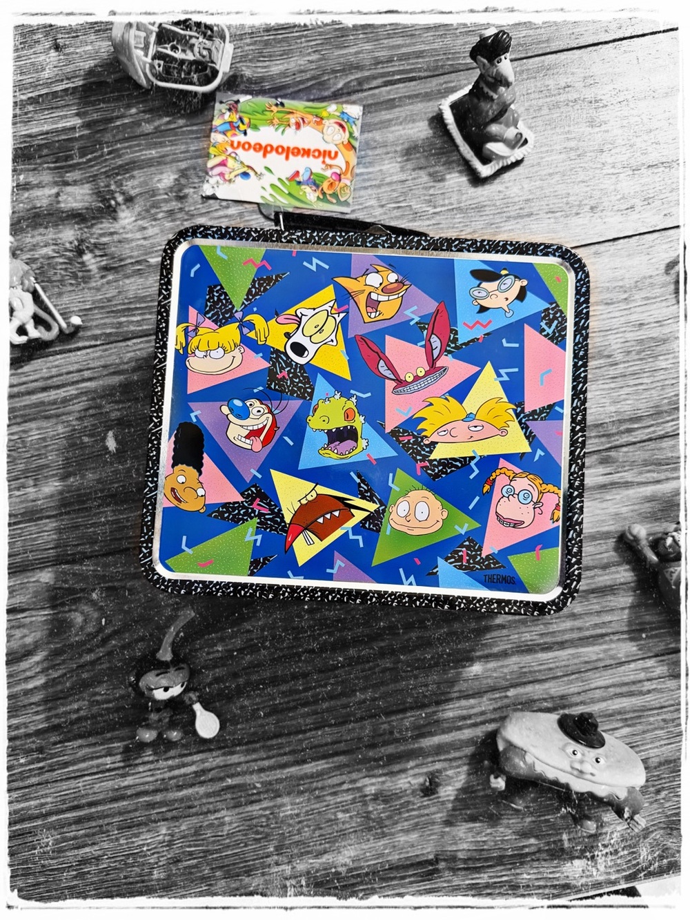 Nickelodeon Rugrats Multicolor Geometric Character Tin Lunchbox